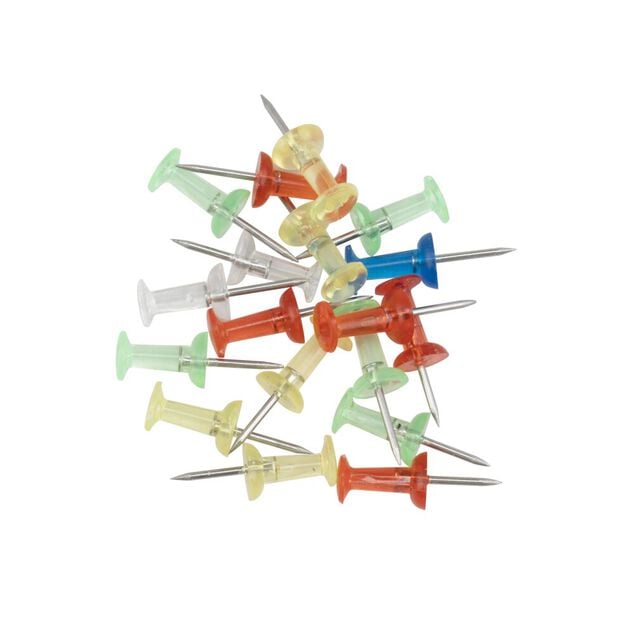 Bo&icirc;te de 50 punaises plastique multicolore