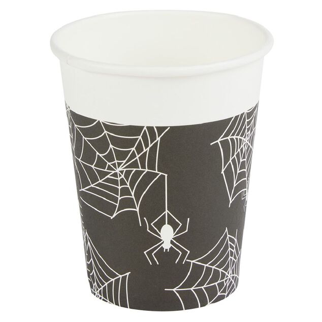 Gobelet carton Halloween motif araign&eacute;e 25cl x10
