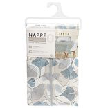 Toile cir&eacute;e rectangulaire imprim&eacute;e fleur pvc bleu et blanc