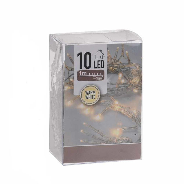 Guirlande &eacute;lectrique No&euml;l int&eacute;rieur 10 LED blanc chaud 1 m