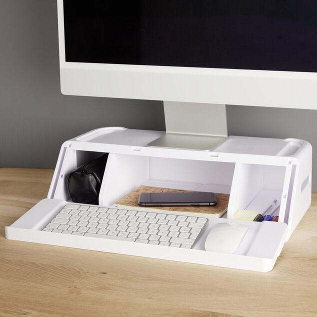 Organiseur de bureau 48x30x13cm polystyr&egrave;ne blanc