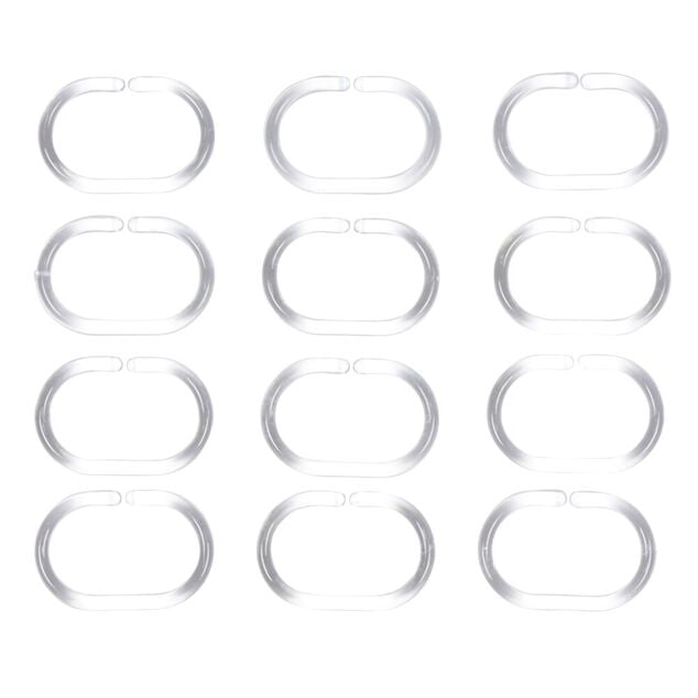 Anneau de douche transparent ovale x12