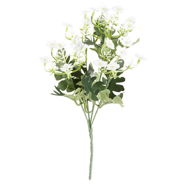 Fleurs piquet Succulentes blanches en poly&eacute;thyl&egrave;ne