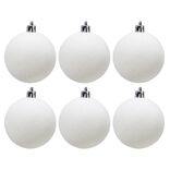 Boule de Noël pailletée blanche Ø6cm x6