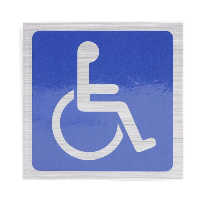 Signal&eacute;tique adh&eacute;sive "Handicap&eacute; &agrave; mobilit&eacute; r&eacute;duite" - 8x8 cm