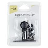 Support court pour tringle m&eacute;tal noir