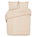 Parure de lit 2 personnes 220x240cm effet lin rose nude uni