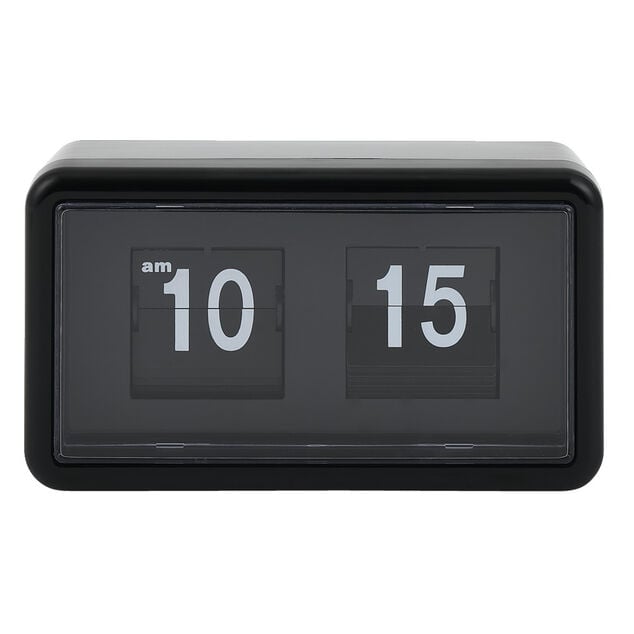 Horloge r&eacute;tro &agrave; rabat automatique plastique noir