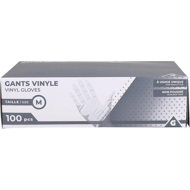 Gant en vinyle &agrave; usage unique x 100 taille M