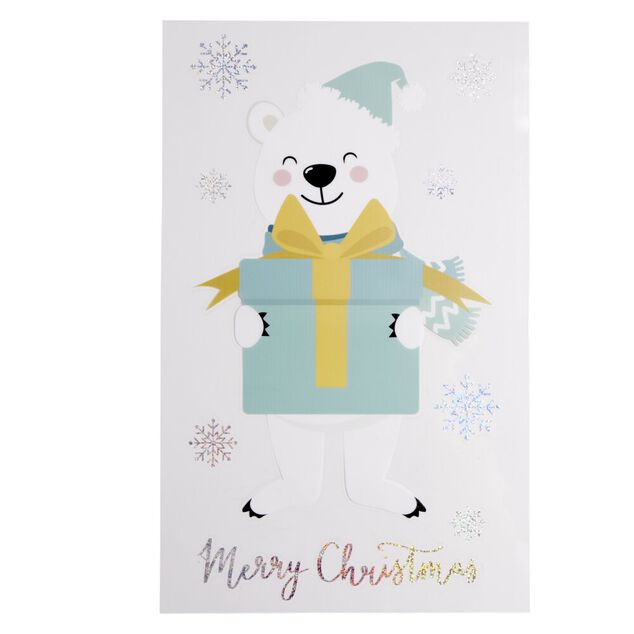 Sticker repositionnable motif ours de noël