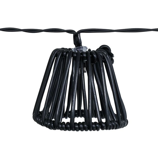 Guirlande solaire 10 LED design filaire noir 2,7m