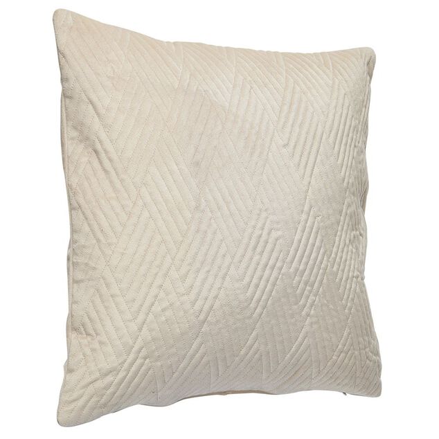Housse de coussin imitation velours 40x40cm beige motif pinsonic