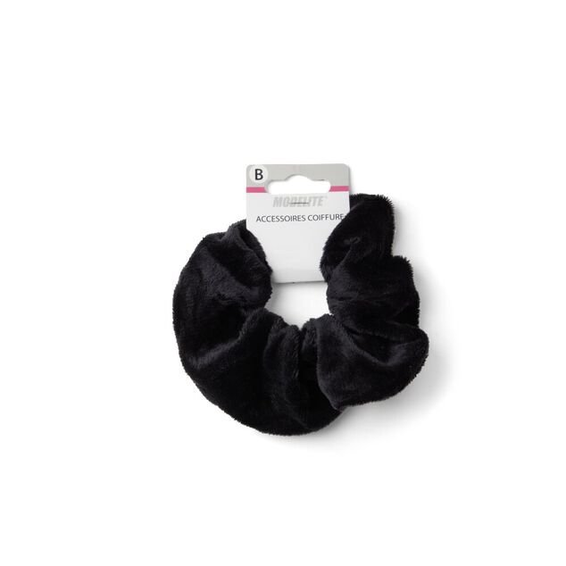 Chouchou velours &eacute;pais noir
