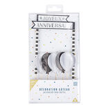 Décoration gâteau Joyeux anniversaire et ballons noirs et gris