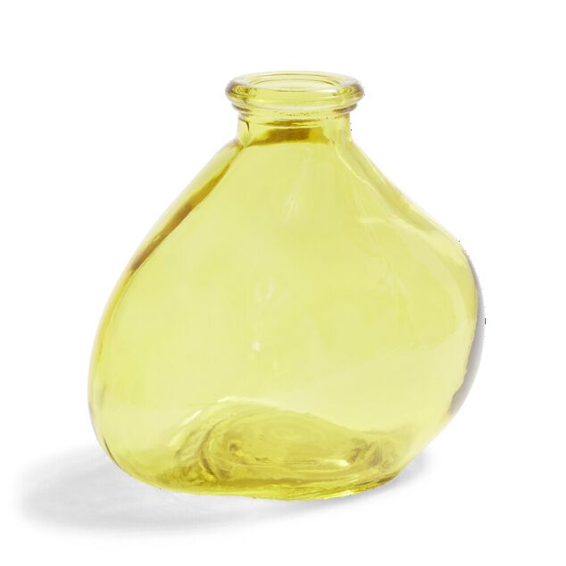 Soliflore dame jeanne verre jaune &Oslash;11xH9,5cm