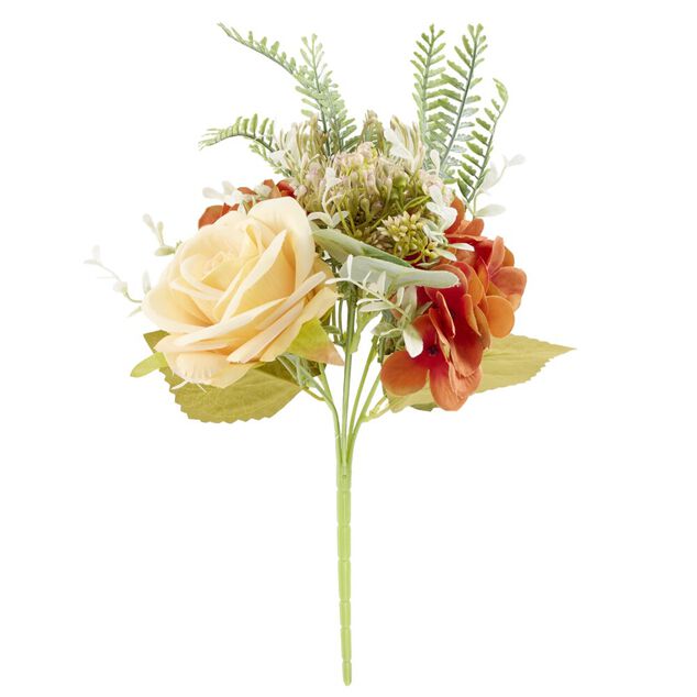 Bouquet artificiel roses et petites fleurs &Oslash;26xH41cm (2&nbsp;mod&egrave;les)