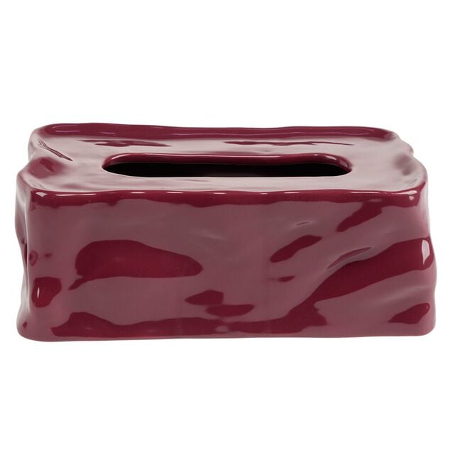 Bo&icirc;te &agrave; mouchoirs en dolomite effet froiss&eacute; 24x15xH9cm (2 mod&egrave;les)