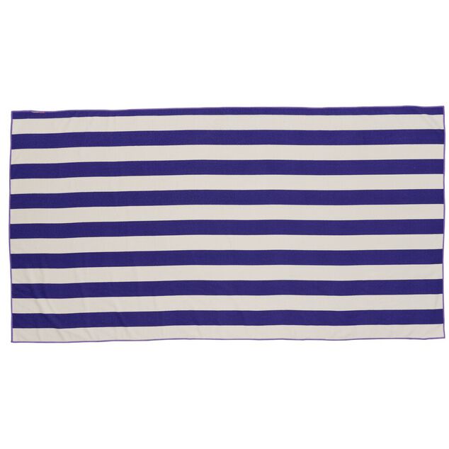 Serviette de plage bleue et blanche 170x90cm