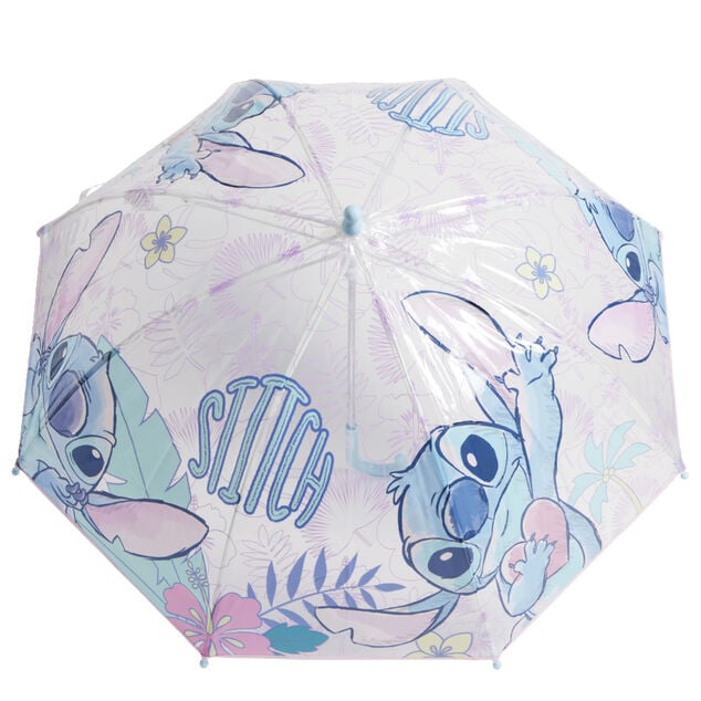 Parapluie bulle Stitch rose polyester et m&eacute;tal