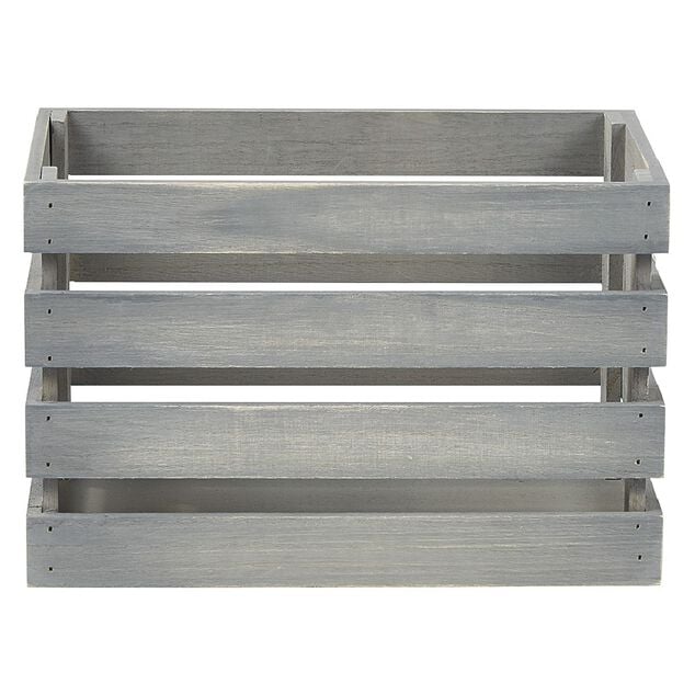 Caisse de rangement en bois gris
