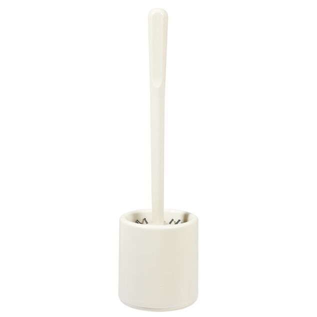 Brosse WC silicone ronde avec support blanc