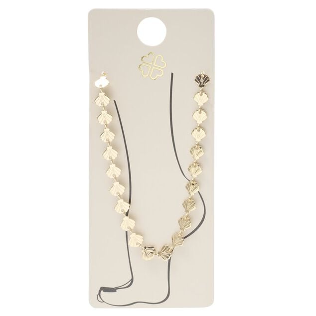 Cha&icirc;ne cheville coquillage laiton dor&eacute; L11cm