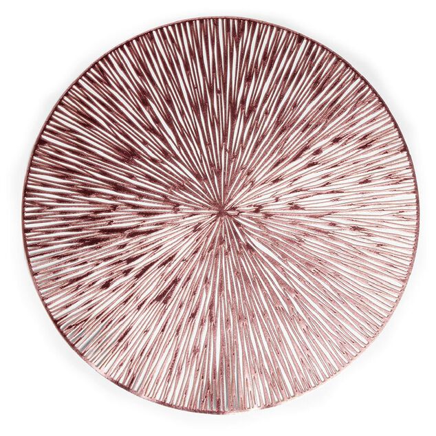 Set de table rond brillant rose ou dor&eacute; &Oslash;38cm