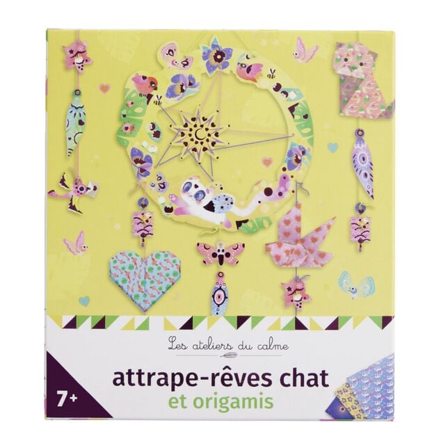 Coffret cr&eacute;ation attrape-r&ecirc;ves chat et origami