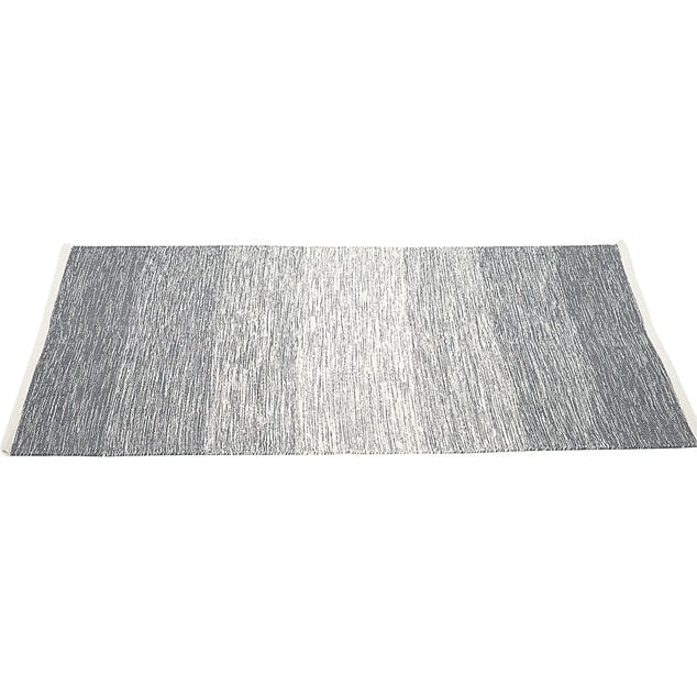 Tapis rectangulaire rayure blanche et bleue