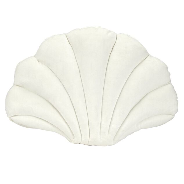 Coussin forme coquillage blanc 28x38cm