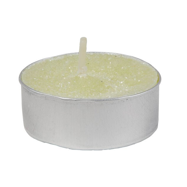 Bougie chauffe plat paillet&eacute;e blanche x 8