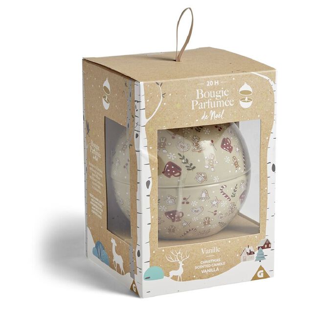 Bougie bonbonni&egrave;re de No&euml;l senteur vanille