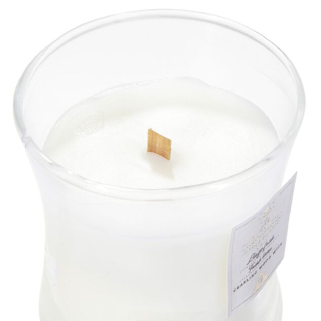 Bougie parfum&eacute;e blanche Les cr&eacute;pitantes senteur linge frais 18H