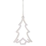 Sapin ajour&eacute; &agrave; suspendre transparent iridescent H.10 cm