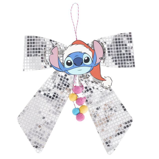 Noeud de No&euml;l Stitch &agrave; suspendre effet miroir 40X40cm