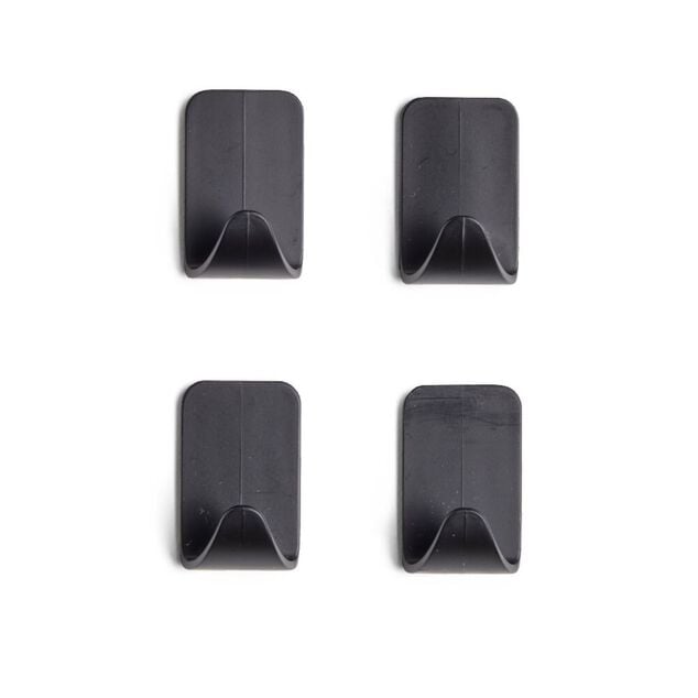 Lot de 4 crochets noir mat