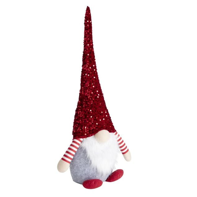 Décoration de Noël à poser gnome rouge 30x15xH73cm