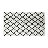 Tapis rectangulaire coton tufté blanc noir 120x170 cm
