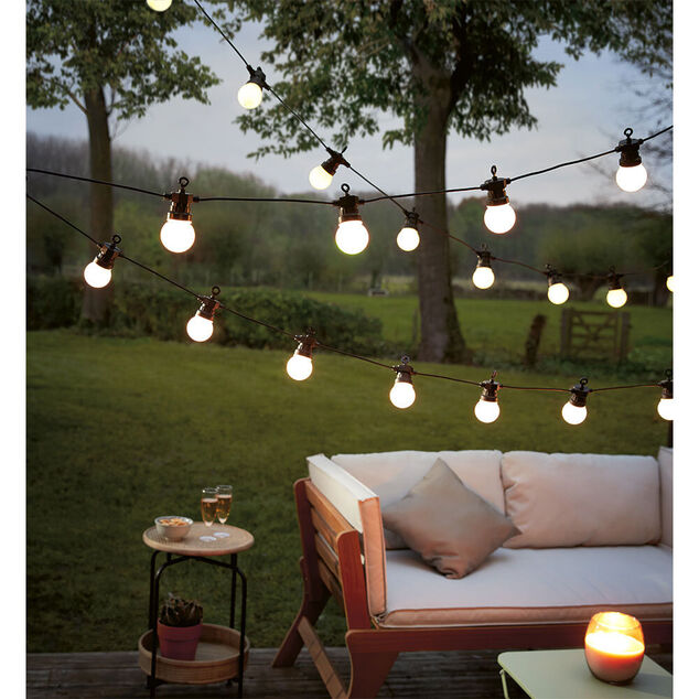 Guirlande solaire guinguette 50LED design ampoule 5,8m