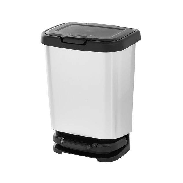 Poubelle &agrave; p&eacute;dale Jive noir et gris 20 L