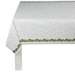 Nappe damass&eacute;e blanche bordure houx