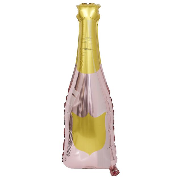 Ballon alu forme bouteille rose et dor&eacute;e 78cm
