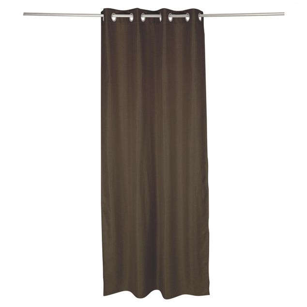 Rideau occultant effet tram&eacute; marron 140x240cm