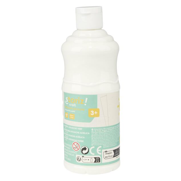 Peinture gouache acrylique 500ml blanc
