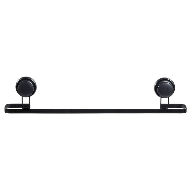 Porte serviette &agrave; ventouses m&eacute;tal noir L.60 cm