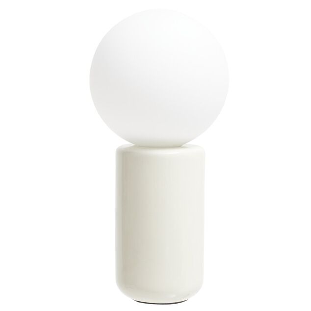 Lampe à poser cylindrique céramique et verre avec boule 12xH25cm (2 modèles)