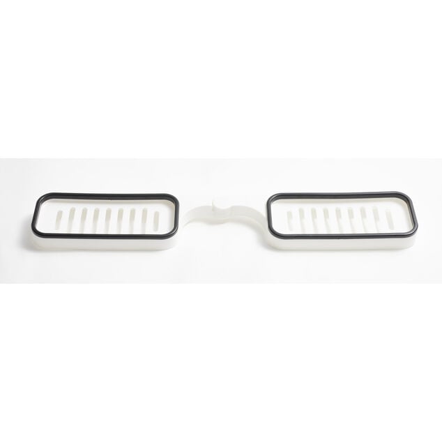 Mini &eacute;tag&egrave;re de robinet salle de bain 2en1 plastique blanc 11x63cm