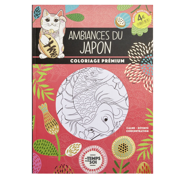 Album de coloriage adulte thérapeutique thème ambiance du Japon 21x29cm