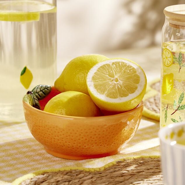 Bol dolomite forme orange &Oslash;11,5xH5cm