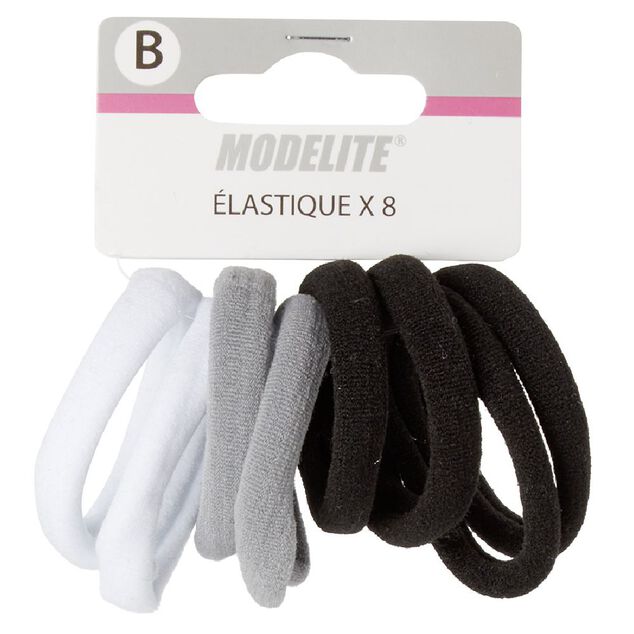 &Eacute;lastique en mousse noir gris blanc x8